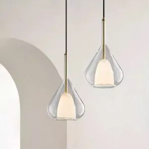 Đèn thả Decor – Thiết kế hiện đại hình nón phối thủy tinh hai lớp TDC-2267