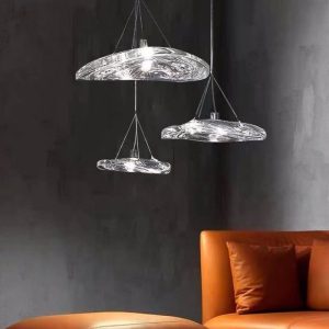 Đèn thả Decor – Thiết kế hiện đại thủy tinh hình lá mảnh TDC-2277
