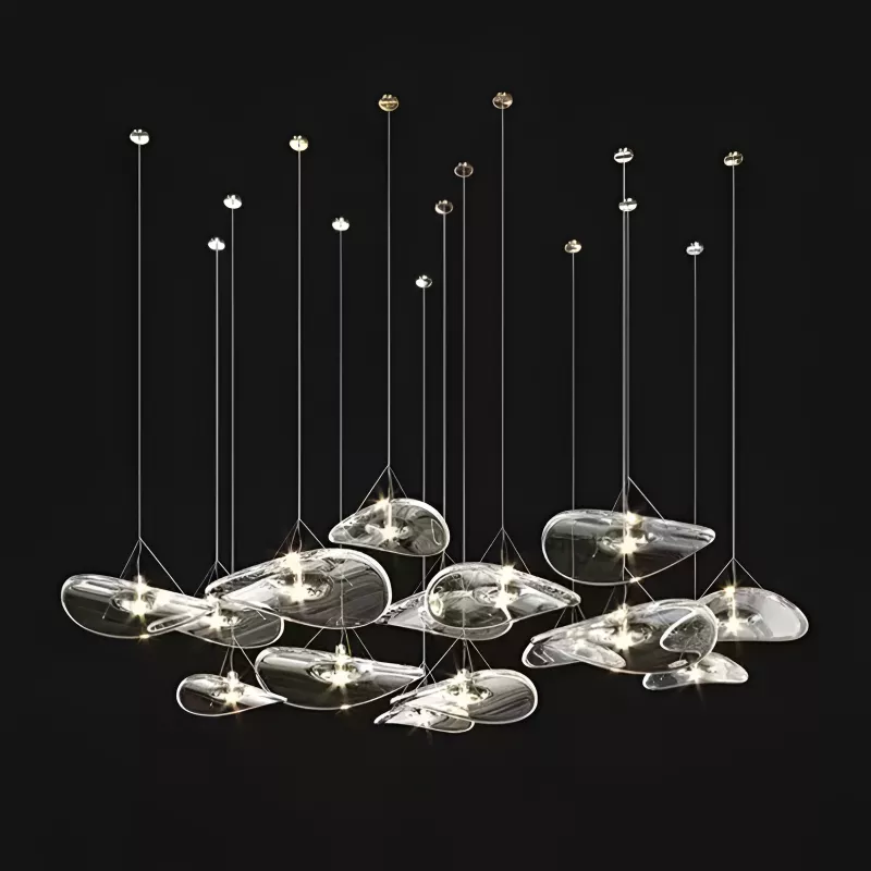Đèn thả Decor – Thiết kế hiện đại thủy tinh hình lá mảnh TDC-2277 - Hình ảnh 6