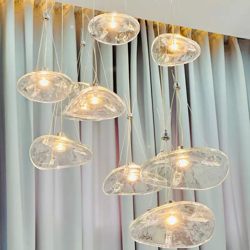 Đèn thả Decor – Thiết kế hiện đại thủy tinh hình lá mảnh TDC-2277 - Hình ảnh 7