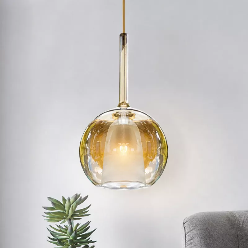 Đèn thả Decor – Thiết kế hiện đại thủy tinh màu trà TDC-2287