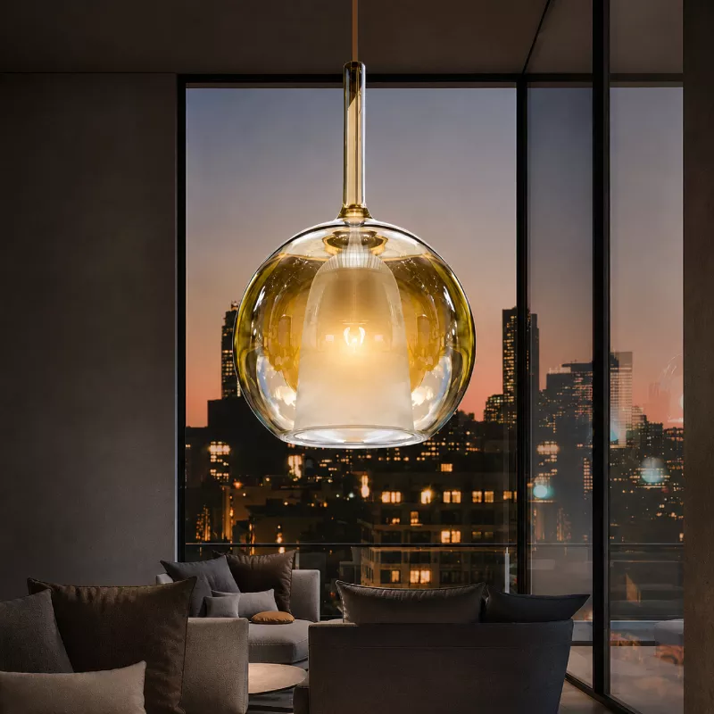 Đèn thả Decor – Thiết kế hiện đại thủy tinh màu trà TDC-2287 - Hình ảnh 4