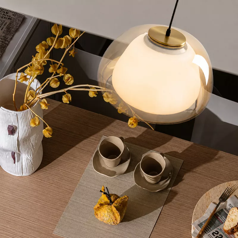 Đèn thả Decor - Thiết kế hiện đại thủy tinh phối hai lớp TDC-2265