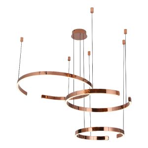 Đèn thả hiện đại thiết kế vòng khuyết inox si hồng cao cấp DT-14