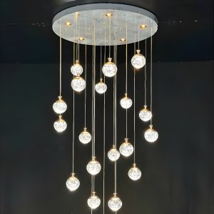 Đèn chùm thông tầng – sảnh phale thiết kế hiện đại hình quả cầu DTT-163