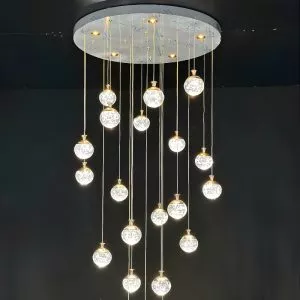 Đèn chùm thông tầng – sảnh phale thiết kế hiện đại hình quả cầu DTT-163