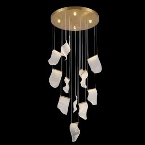 Đèn chùm thông tầng – sảnh phale thiết kế hiện đại hình lượn sóng DTT-164