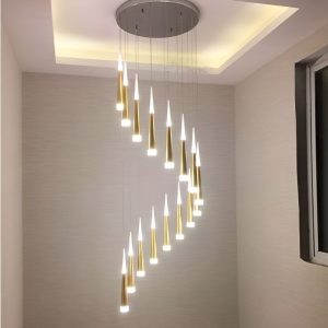 Đèn chùm thông tầng – sảnh phale thiết kế hiện đại thanh thả dài DTT-168