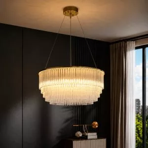 Đèn chùm thiết kế pha lê hiện đại dáng tròn DC-2455