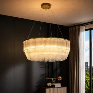 Đèn chùm thiết kế pha lê hiện đại dáng tròn DC-2455