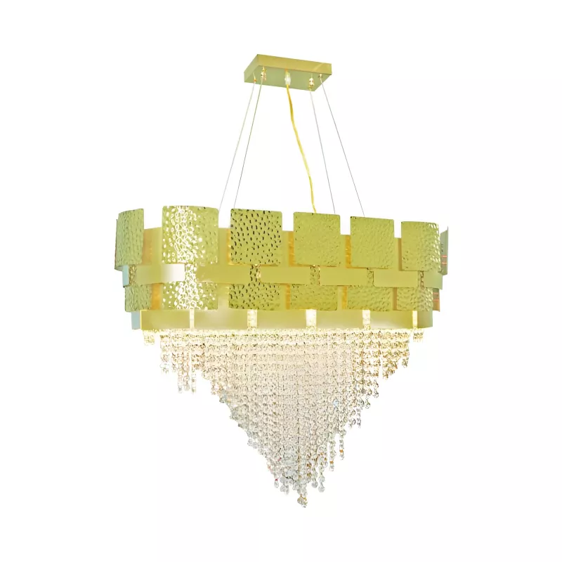 Đèn chùm thiết kế pha lê hiện đại thả ngang dây xích DC-2458 - Hình ảnh 2