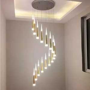 Đèn chùm thông tầng – sảnh phale thiết kế hiện đại thanh thả dài DTT-168