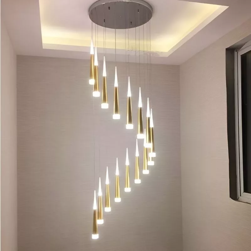 Đèn chùm thông tầng - sảnh phale thiết kế hiện đại thanh thả dài DTT-168 - Hình ảnh 2