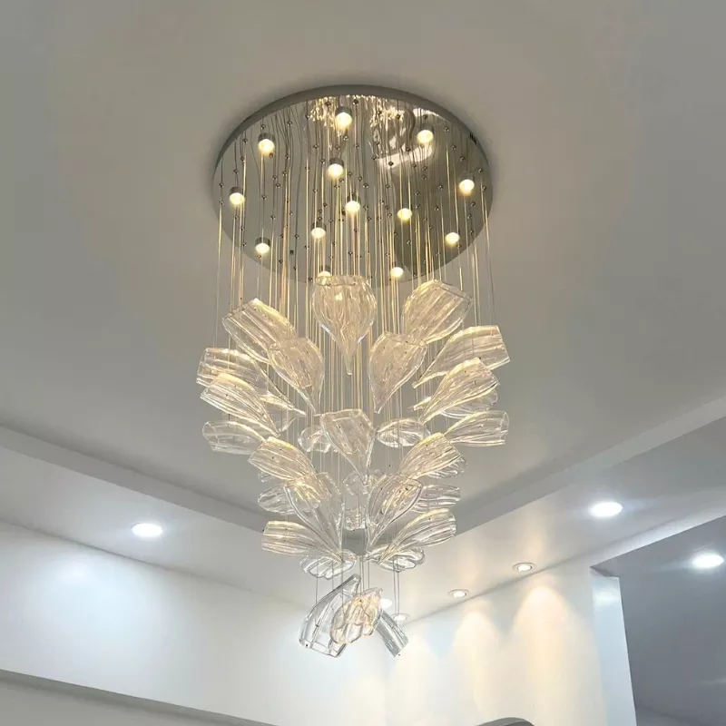 Đèn chùm thông tầng - sảnh thiết kế hiện đại hình lá DTT-155 - Hình ảnh 4