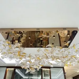 Đèn thả nghệ thuật bông tuyết nhũ vàng DTK-05