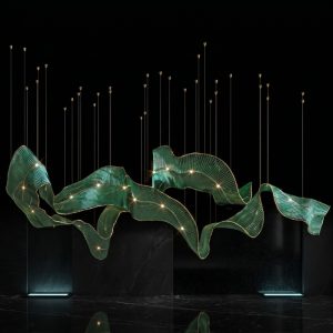 Đèn thả sóng lụa nghệ thuật DTK-19