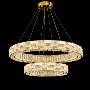 Đèn chùm pha lê hiện đại, thiết kế hai tầng sang trọng DC-2468