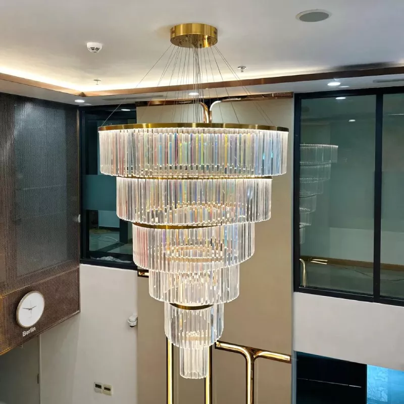Đèn chùm thông tầng - sảnh phale thiết kế hiện đại hình trụ tròn DTT-170 - Hình ảnh 2