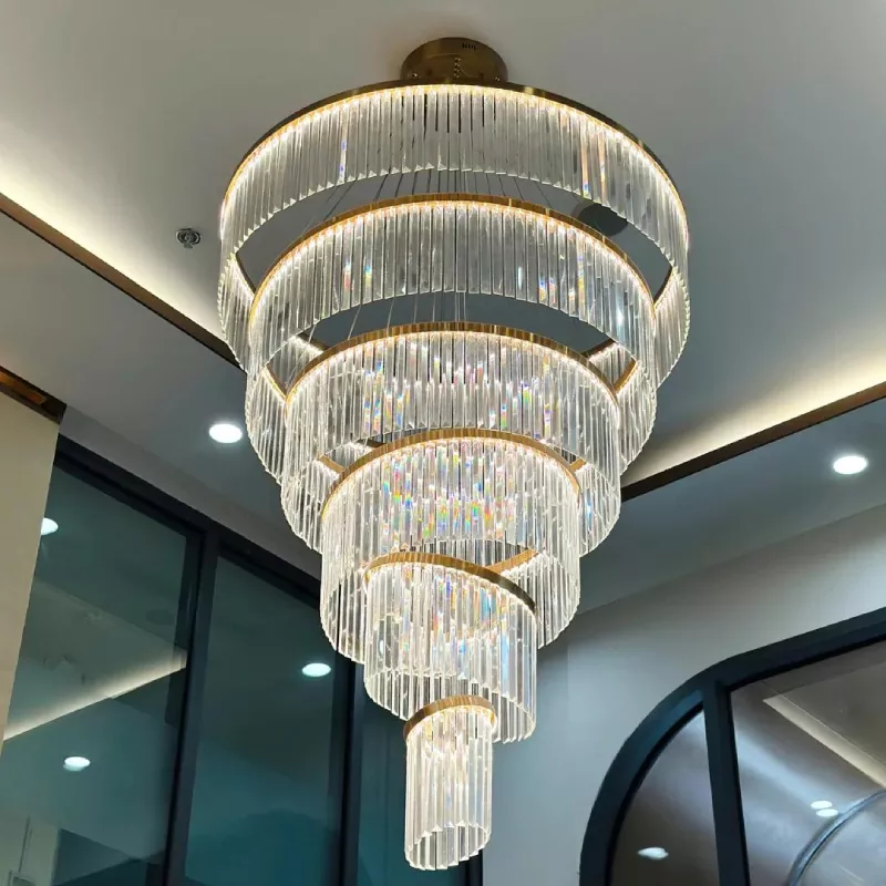 Đèn chùm thông tầng - sảnh phale thiết kế hiện đại hình trụ tròn DTT-170 - Hình ảnh 3