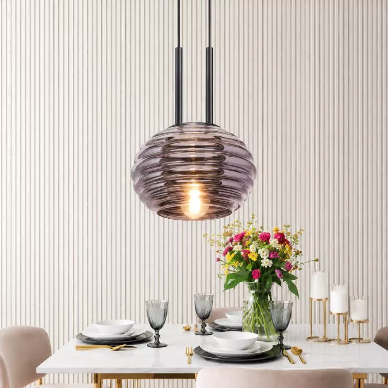 Đèn thả Decor – Thiết kế chao thủy tinh vân sóng TDC-368