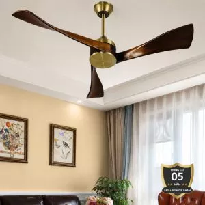 Quạt trần 3 cánh gỗ cao cấp, phong cách tối giản QT-76