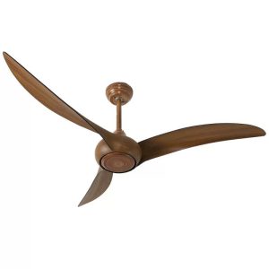 Quạt trần 3 cánh màu nâu gỗ, thiết kế dáng uốn nghệ thuật QT-62