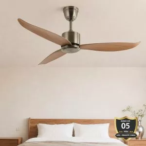 Quạt trần 3 cánh nhựa giả gỗ, thiết kế hiện đại QT-37