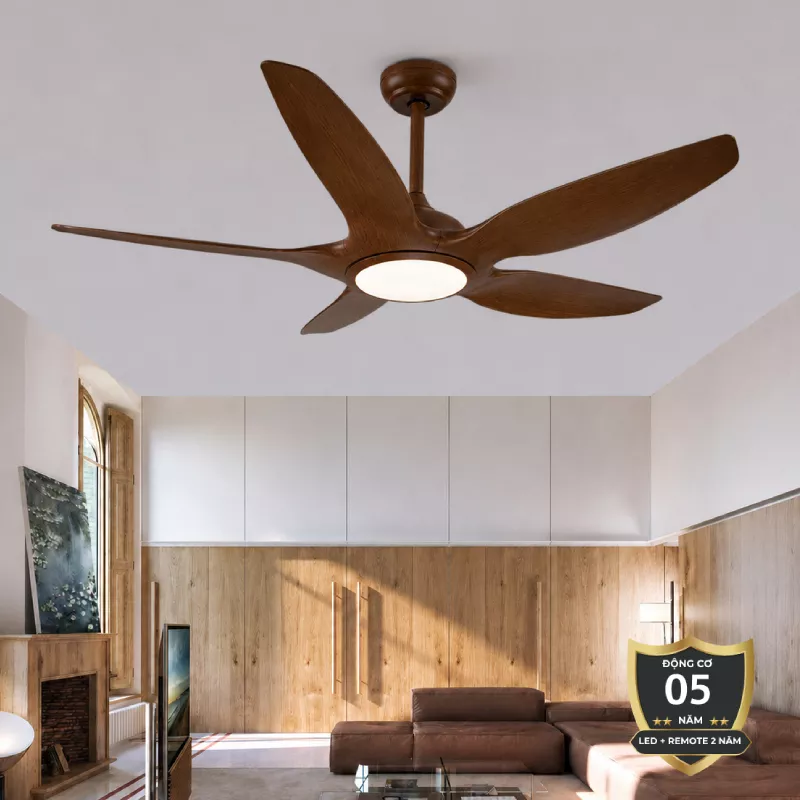 Quạt trần 5 cánh LED hiện đại QT-15
