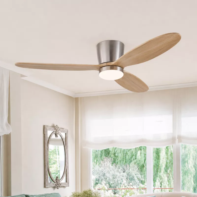 Quạt trần 3 cánh gỗ tự nhiên - Thiết kế sát trần hiện đại QT-31 - Hình ảnh 8