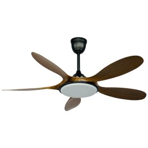 Quạt trần đèn 5 cánh gỗ, thiết kế nghệ thuật QT-70