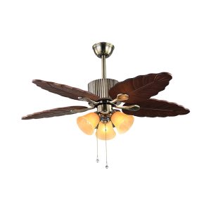Quạt trần đèn 5 cánh thiết kế hình lá phong cách cổ điển QT-82