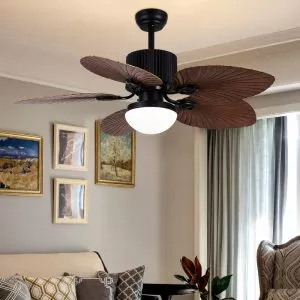 Quạt trần đèn 5 cánh thiết kế hình lá phong cách cổ điển QT-92