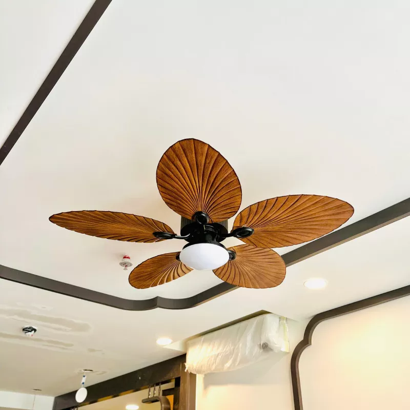 Quạt trần đèn 5 cánh thiết kế hình lá phong cách cổ điển QT-92 - Hình ảnh 4