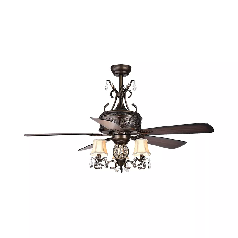 Quạt trần đèn 5 cánh thiết kế phong cách cổ điển QT-108 - Hình ảnh 2