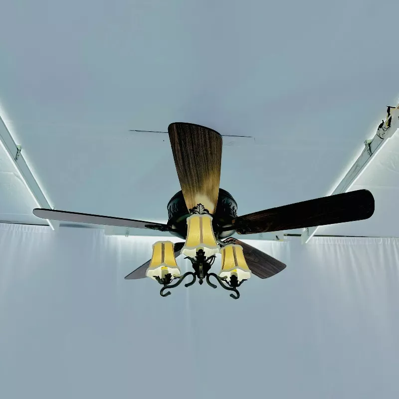 Quạt trần đèn 5 cánh thiết kế phong cách cổ điển QT-108 - Hình ảnh 3