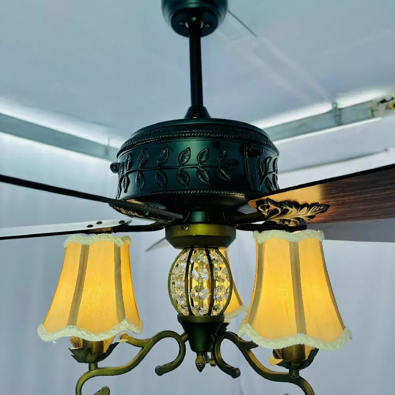 Quạt trần đèn 5 cánh thiết kế phong cách cổ điển QT-108 - Hình ảnh 5