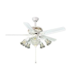 Quạt trần đèn 5 cánh trắng, thiết kế tân cổ điển sang trọng QT-78