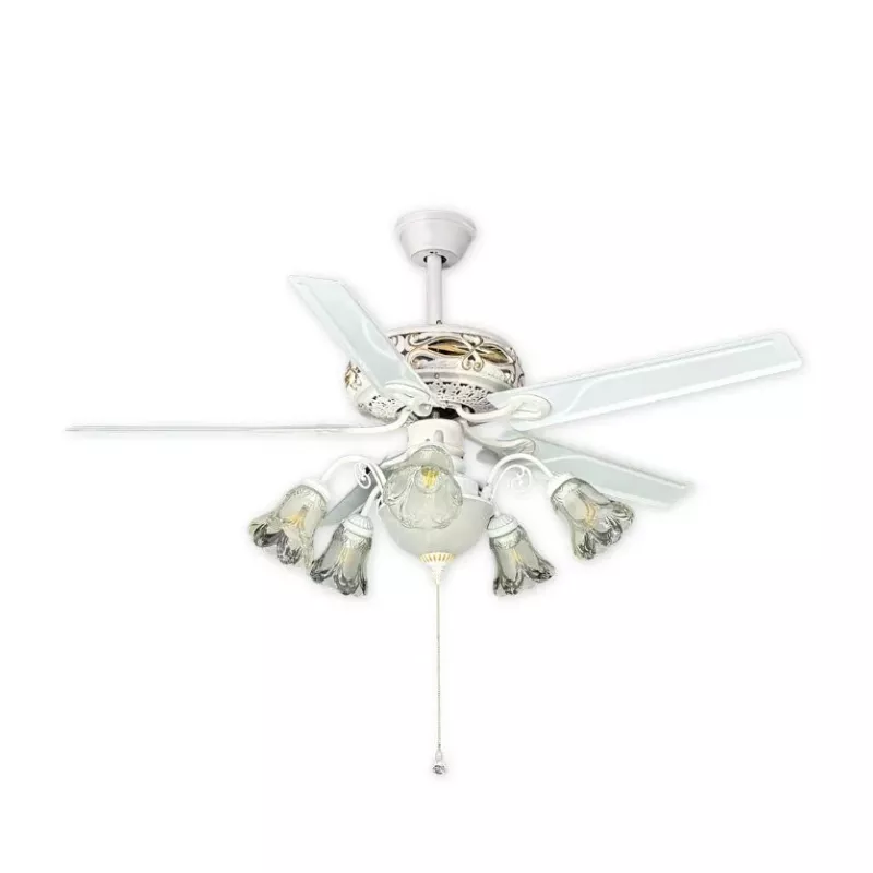 Quạt trần đèn 5 cánh trắng, thiết kế tân cổ điển sang trọng QT-78 - Hình ảnh 2