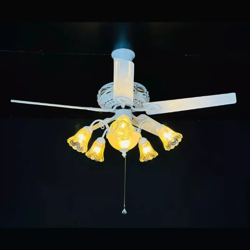 Quạt trần đèn 5 cánh trắng, thiết kế tân cổ điển sang trọng QT-78 - Hình ảnh 3