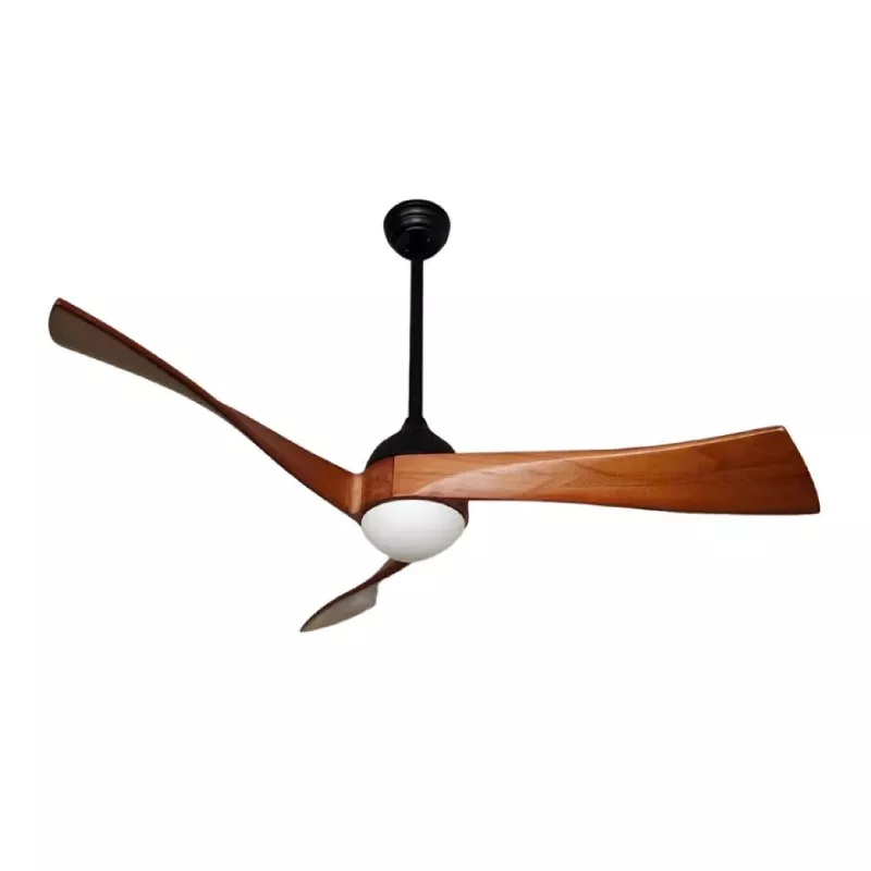 Quạt trần đèn cánh gỗ màu nâu trầm sang trọng QT-52 - Hình ảnh 2