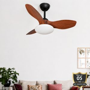 Quạt trần đèn thiết kế 3 cánh nhựa tối giản, hiện đại QT-204