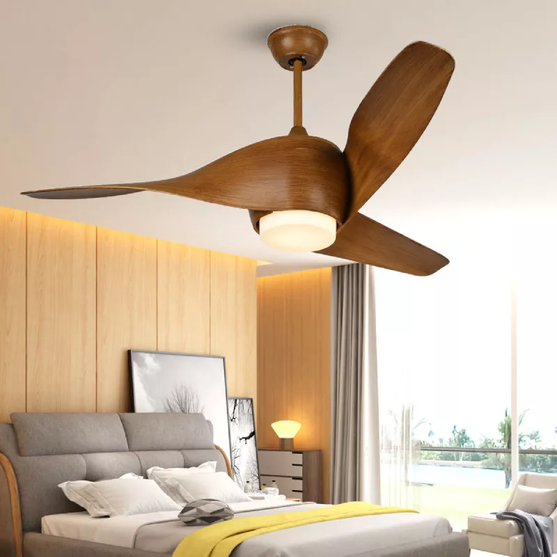 Quạt trần đèn, thiết kế 3 cánh uốn nghệ thuật QT-61
