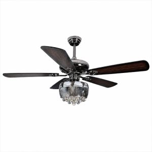 Quạt trần đèn thiết kế 5 cánh gỗ phong cách cổ điển QT-227