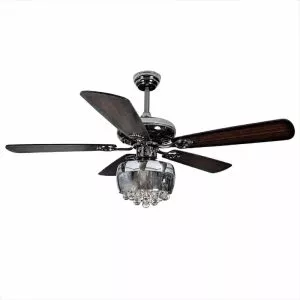 Quạt trần đèn thiết kế 5 cánh gỗ phong cách cổ điển QT-227