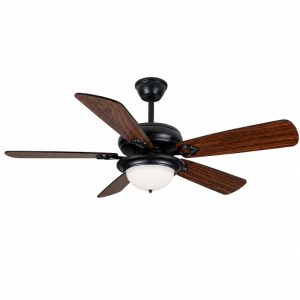 Quạt trần đèn thiết kế 5 cánh gỗ phong cách cổ điển QT-228