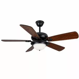 Quạt trần đèn thiết kế 5 cánh gỗ phong cách cổ điển QT-228
