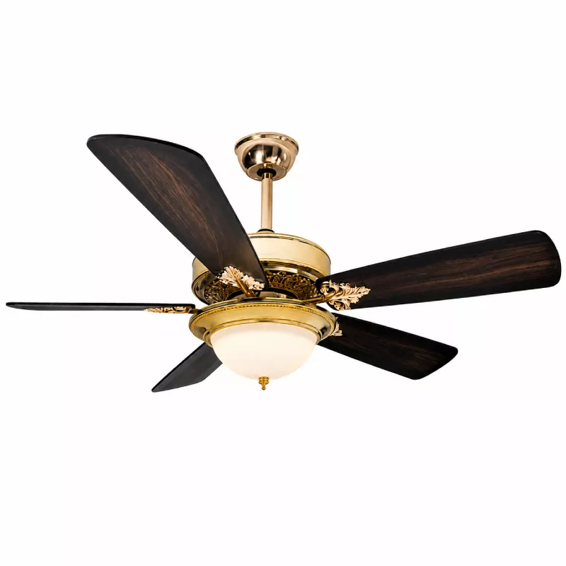 Quạt trần đèn thiết kế 5 cánh gỗ phong cách cổ điển QT-232 - Hình ảnh 2