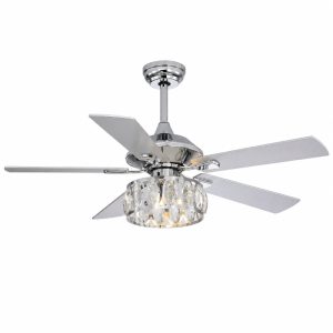 Quạt trần đèn thiết kế 5 cánh gỗ phong cách cổ điển QT-236