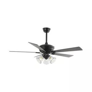 Quạt trần đèn thiết kế 5 cánh gỗ, phong cách cổ điển QT-44