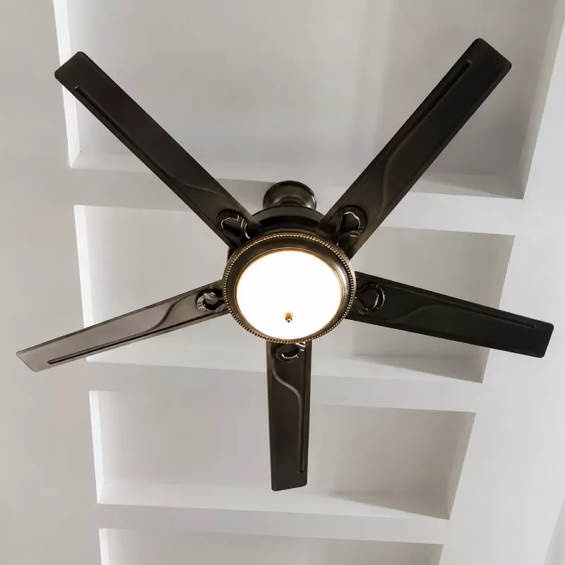 Quạt trần đèn thiết kế 5 cánh kim loại tối giản, hiện đại QT-240 - Hình ảnh 3